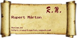 Rupert Márton névjegykártya