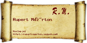 Rupert Márton névjegykártya