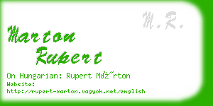 marton rupert business card